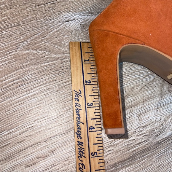 42 GOLD Women's 42 Gold Suede Linx Slide Rectangular Heel Orange 10M - Picture 15 of 15
